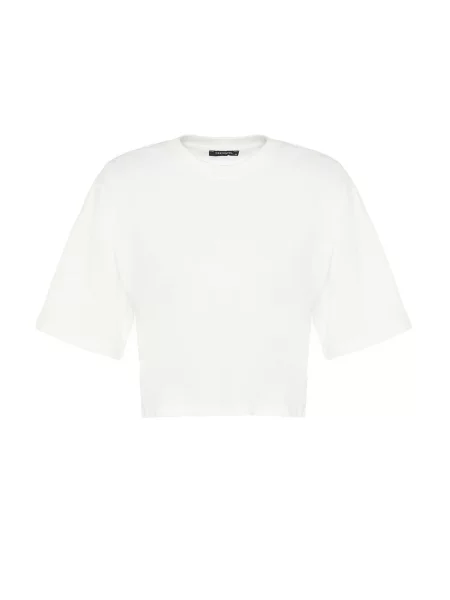 Trendyol Tricou ecru alb