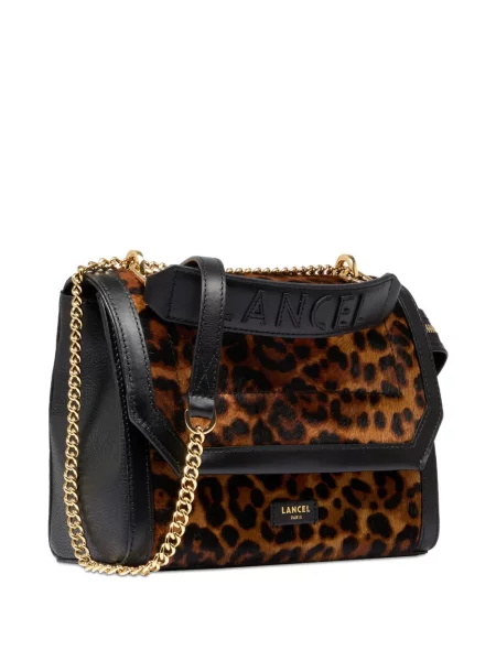 Geantă Lancel cu imagine cu model leopard negru