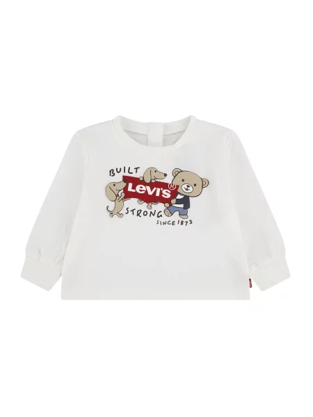Levi's Kids Tricou ecru / maro deschis / roșu negru