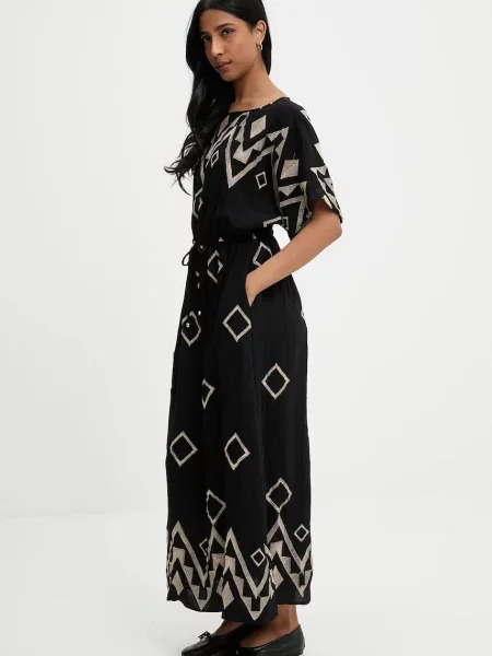 Answear Lab sukienka maxi rozkloszowana czarny