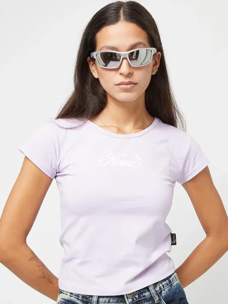 Karl Kani Tricou mov pastel alb