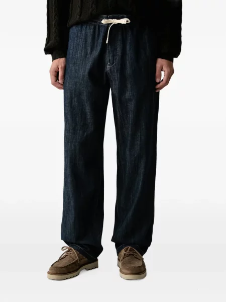 Blugi Armani Exchange cu broderie cu cordon albastru