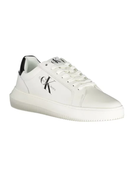 Trampki Calvin Klein Jeans z nadrukiem casual sznurowane białe