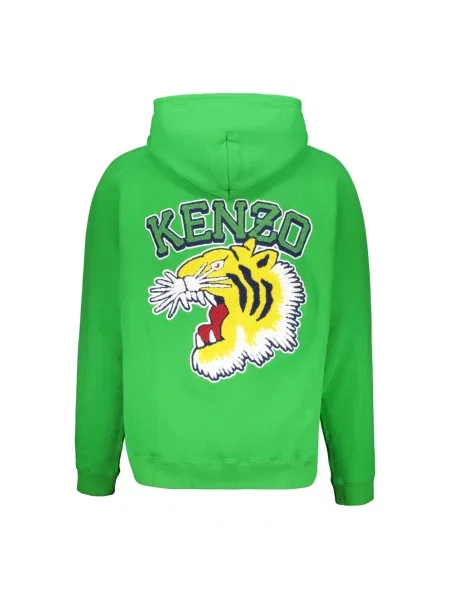 Bluza z kapturem Kenzo z kapturem z logo zielona