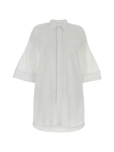 Rochie tip cămașă Sacai din poplin alb