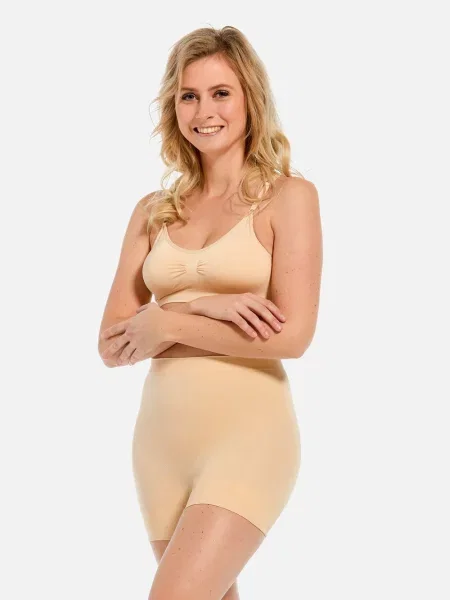 Spodnie kolarki z dodatkiem streczu Magic Bodyfashion beżowe