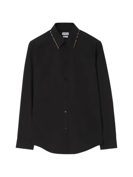 Cămașă Burberry clasică din poplin negru