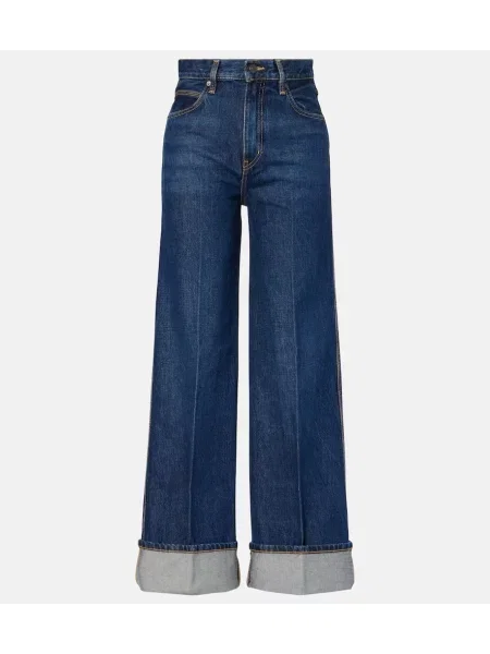 Jeansy Frame z wysoką talią niebieskie