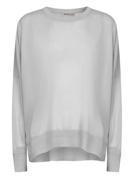 Sweter Blanca Vita z okrągłym dekoltem szary