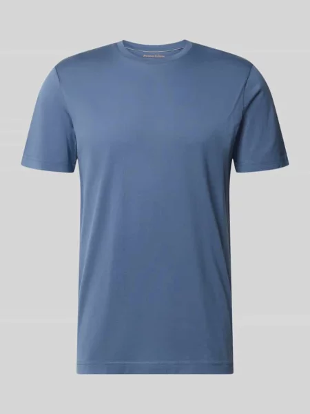 T-shirt z bawełny z okrągłym dekoltem Christian Berg Men niebieska