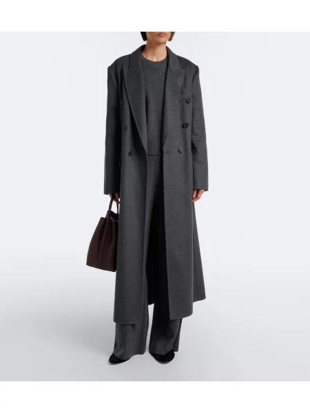 Vlnené nohavice Victoria Beckham sivá
