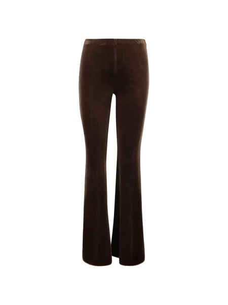 Pantaloni F.it de catifea evazate maro