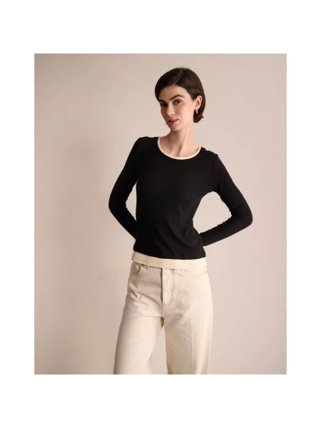 Top Ines De La Fressange Paris wełniany czarny