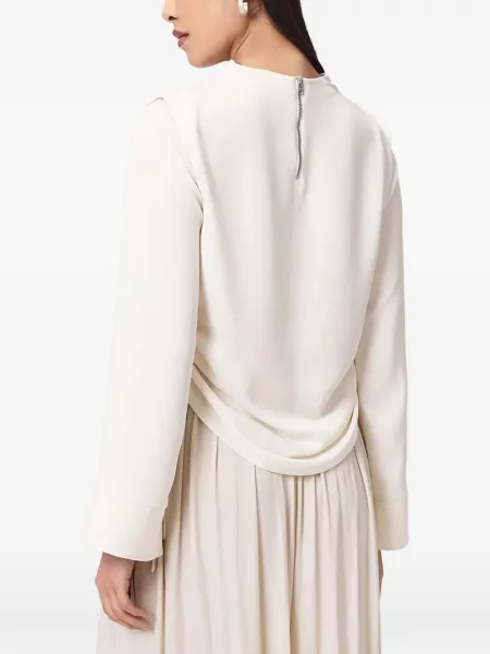 Top Allsaints cu volane alb