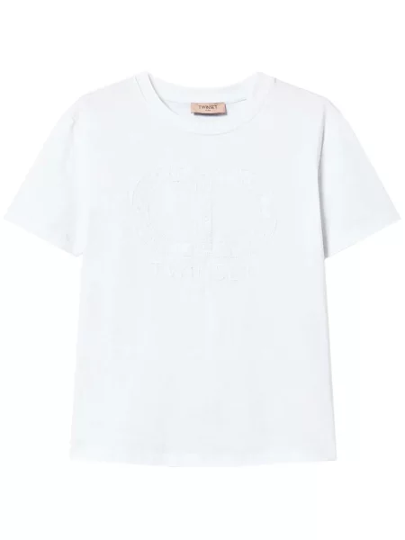 Tricou Twinset cu broderie alb