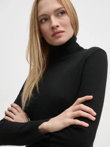 Pulover s primesjo volne Sisley črna