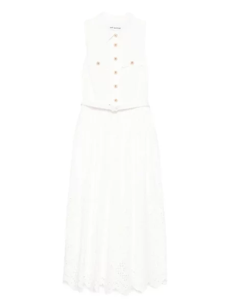 Rochie Self-portrait cu broderie de costum alb