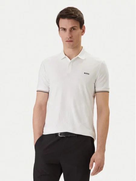 BOSS Polo marškinėliai Chip Hexa balta