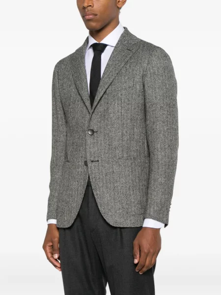 Sacou Tagliatore cu model herringbone negru