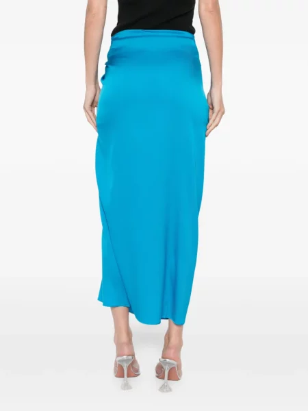 Midi-suknja Silk95five visoki struk iznad koljena plava