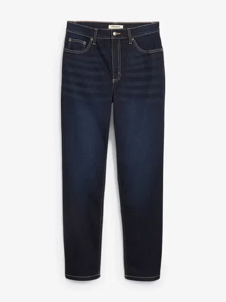 Dżinsy cropped high waist straight niebieskie