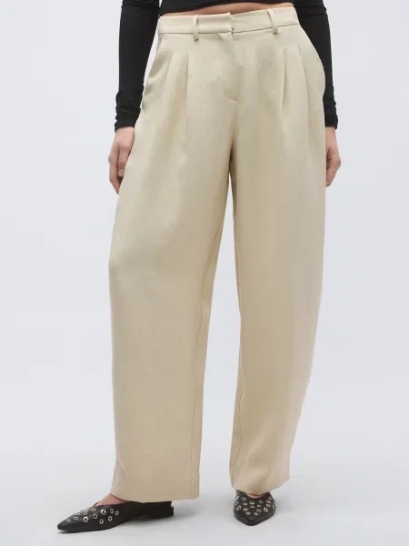 MSCH COPENHAGEN Pantaloni cutați Esteriane deschis bej