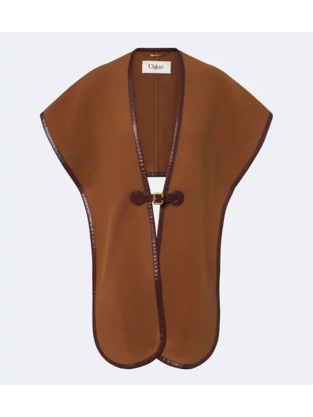 Fular Chloé din piele maro