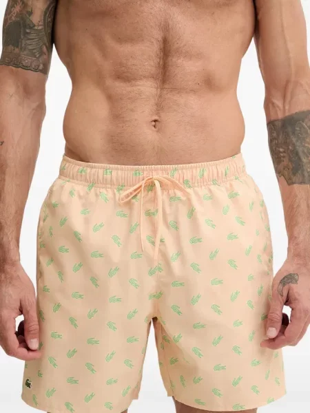 Slip de baie Lacoste cu imagine roz