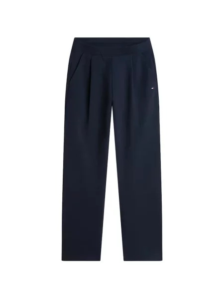 Pantaloni Tommy Hilfiger cu broderie alergare albastru