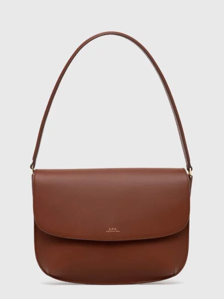 Usnjena torbica A.P.C. sac sarah shoulder rjava