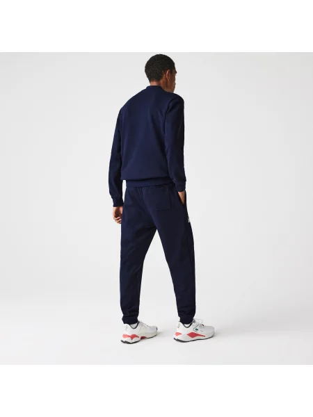 Lacoste Spodnie Dresowe Z Nadrukiem Tapered Fit granatowe