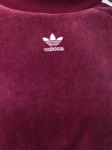 Hanorac Adidas cu dungi cu talie înaltă roșu