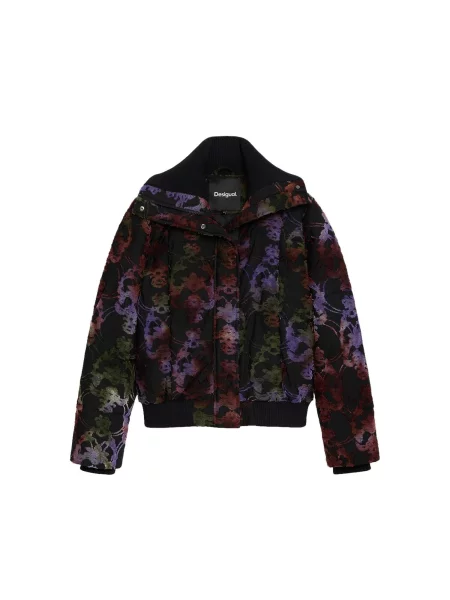 Desigual Geacă de primăvară-toamnă verde / lila negru