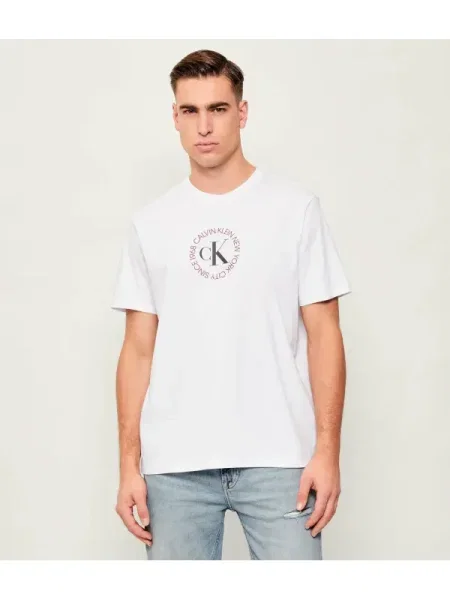 Calvin Klein Jeans Tricou Word Circle Graphic alb
