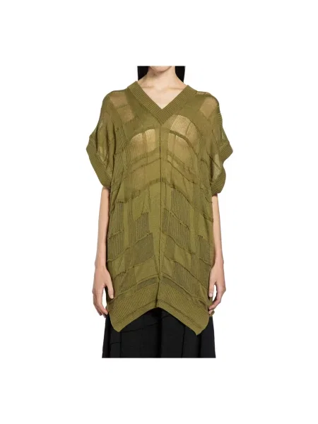 Sweter Halos w kratkę zielony