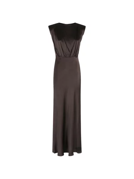 Rochie Semicouture drapată de costum maro