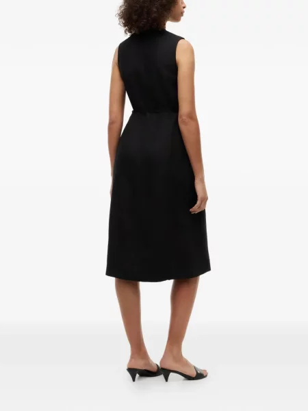 Rochie midi Tommy Hilfiger cu decolteu în V negru