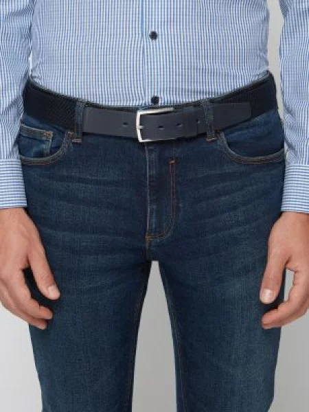 Ze skóry i tkaniny Lloyd Men's Belts granatowy