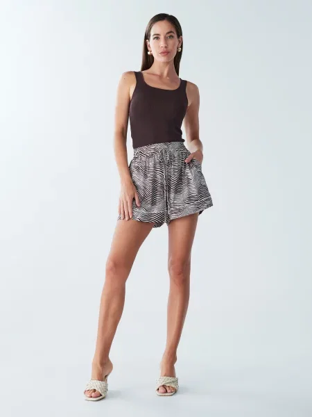 BWLDR Pantaloni KENNY ciocolatiu alb