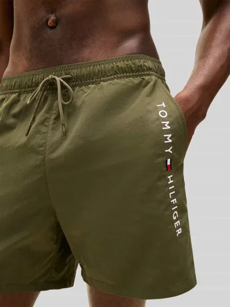 Kąpielówki Tommy Hilfiger z nadrukiem zielone