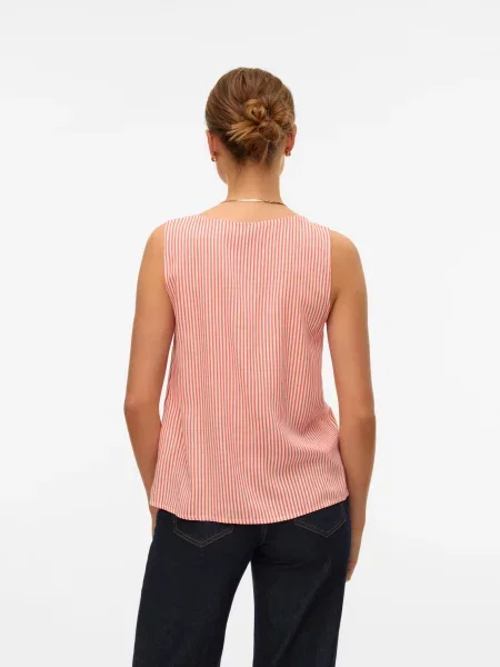 VERO MODA Blúzka VMBUMPY svetločervená / biela oranžová
