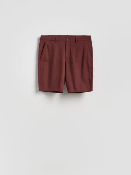 Reserved Pantaloni scurți regular cu adaos de in maro