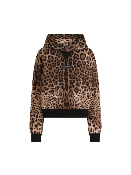 Bluza z kapturem Dolce And Gabbana z kapturem brązowa