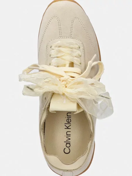Calvin Klein LOW PROFILE RUN MG SUE DB LACES női sportcipő sárga