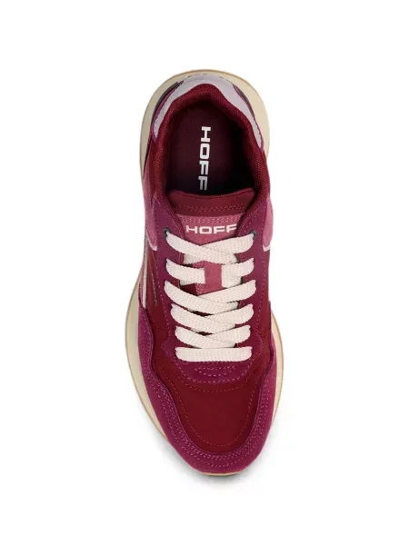 Sneakerși Hoff din piele de căprioară roșu