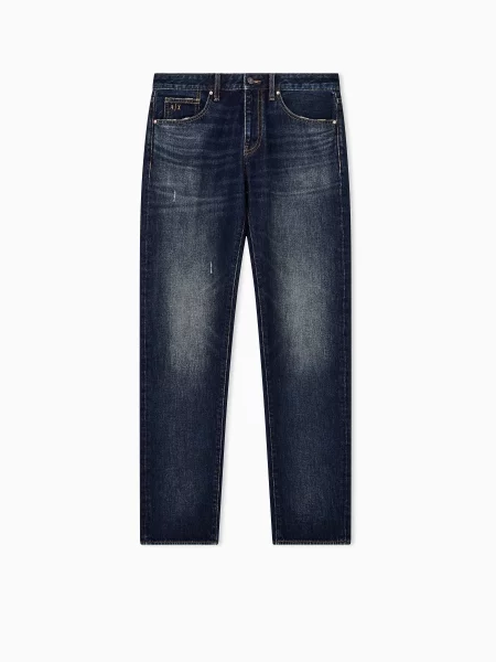 Прямі джинси Armani Exchange темно-синій сині