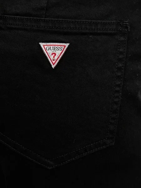 Штани Guess Jeans широкі висока посадка чорний