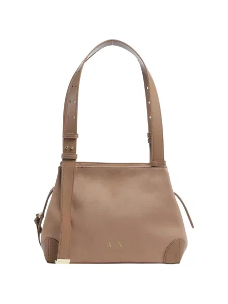 Armani Exchange kabelka typu shopper dámska z imitácie semišu béžová