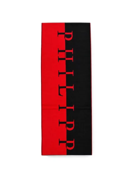 Fular Philipp Plein tricotate cu autograf negru