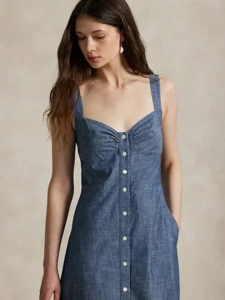 Šaty Polo Ralph Lauren midi modrá